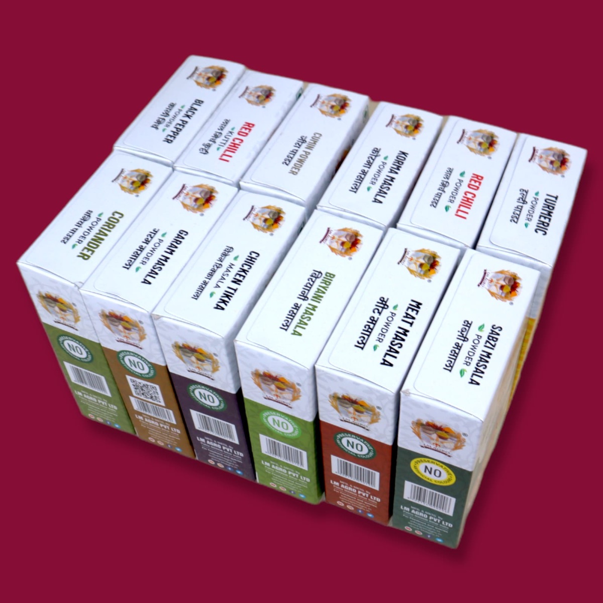 LM Agro spice boxes from above