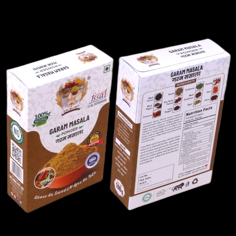 LM Agro Garam Masala 100 g front and back