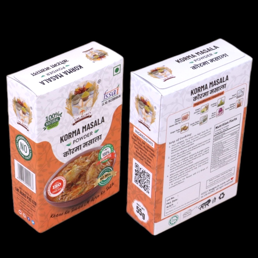 LM Agro Korma Masala (कोरमा मसाला) pack — made in Patna, Bihar