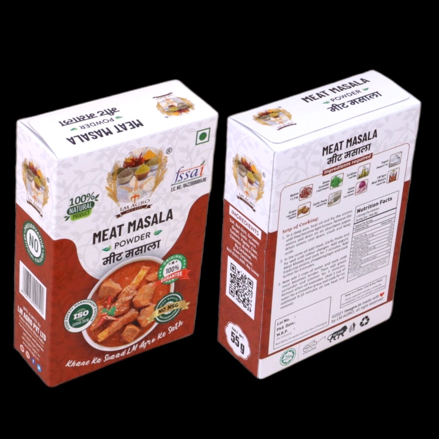 LM Agro Meat Masala (मीट मसाला) pack — made in Patna, Bihar